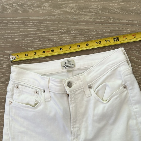 J. Crew Lookout High Rise Skinny Distress Crop White Jeans - Picture 5 of 7
